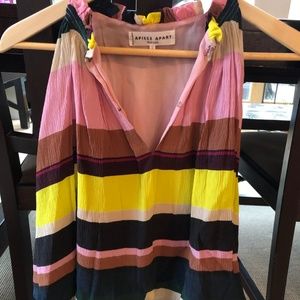 Apiece Apart Multi Stripe Silk Tank Size 2